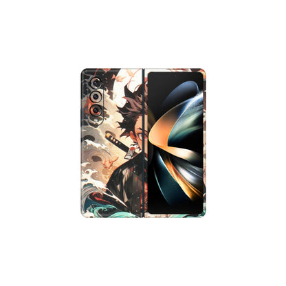 Samsung M/F/Note/Flip and C Phone Skins (All Models) - Tanjiro Demon Slayer Anime - Matte Finish (M-158) Samsung Galaxy Z Fold 4