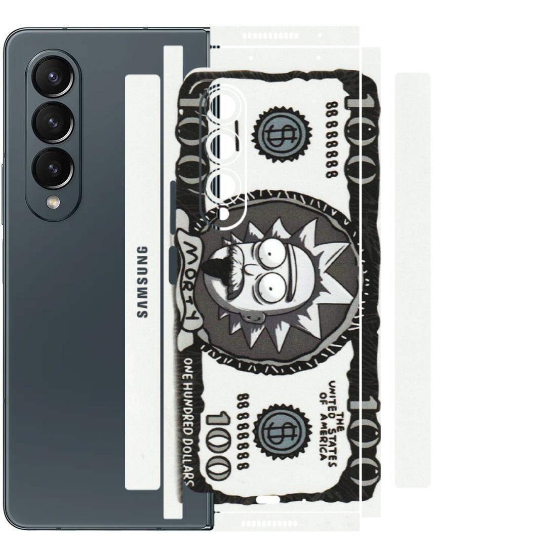 Samsung M/F/Note/Flip and C Phone Skins (All Models) - Rick And Morty Hundred Dollar Anime - Matte Finish (M-161) Samsung Galaxy Z Fold 4
