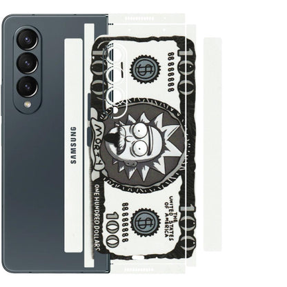 Samsung M/F/Note/Flip and C Phone Skins (All Models) - Rick And Morty Hundred Dollar Anime - Matte Finish (M-161) Samsung Galaxy Z Fold 4