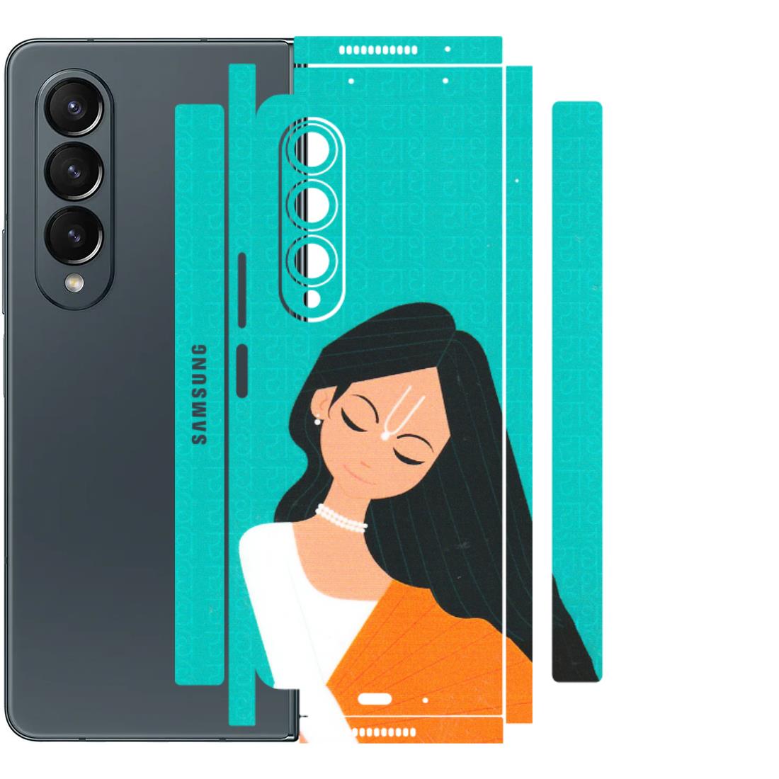 Samsung M/F/Note/Flip and C Phone Skins (All Models) - Radhe Radhe With Hindu Symbol - Matte Finish (M-164) Samsung Galaxy Z Fold 4