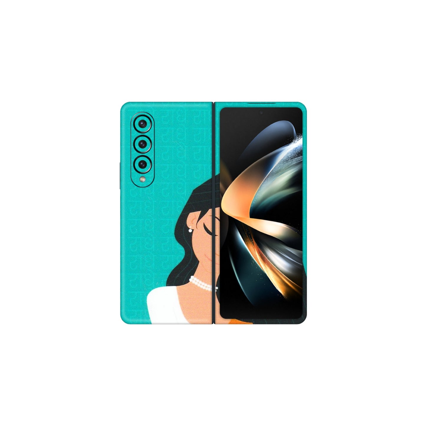 Samsung M/F/Note/Flip and C Phone Skins (All Models) - Radhe Radhe With Hindu Symbol - Matte Finish (M-164) Samsung Galaxy Z Fold 4