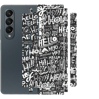 Samsung M/F/Note/Flip and C Phone Skins (All Models) - Hi Hello Doodles - Matte Finish (M-25) Samsung Galaxy Z Fold 4