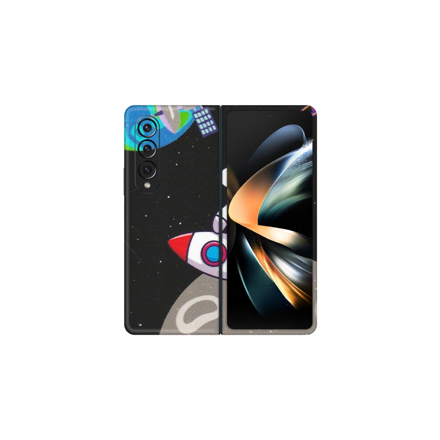 Samsung M/F/Note/Flip and C Phone Skins (All Models) - Astronaut Vibing Toon Running - Matte Finish (M-39) Samsung Galaxy Z Fold 4
