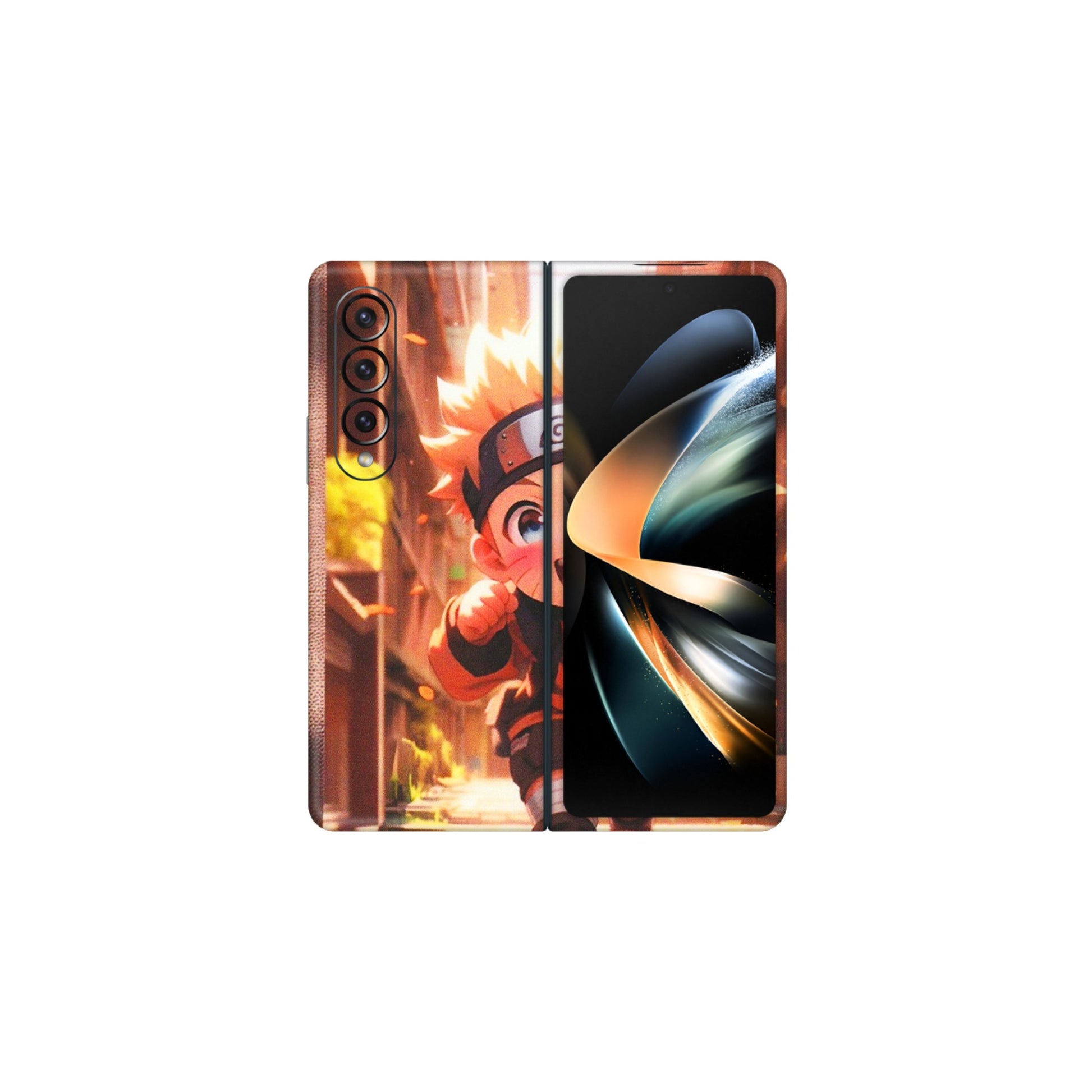 Samsung M/F/Note/Flip and C Phone Skins (All Models) - Naruto Cute Toon Running - Matte Finish (M-04) Samsung Galaxy Z Fold 4