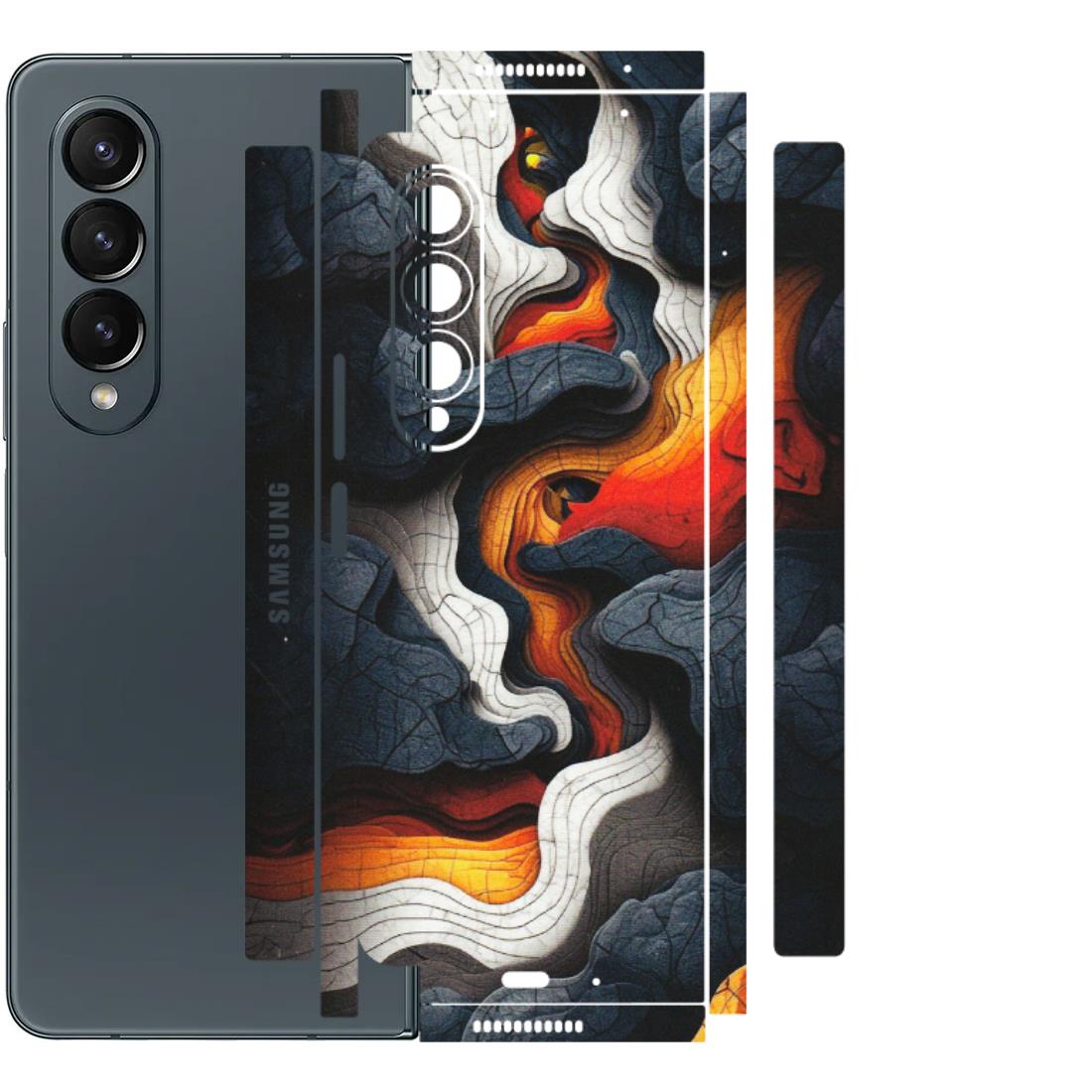 Samsung M/F/Note/Flip and C Phone Skins (All Models) - Abstract Volcanic Layers - Matte Finish (M-52) Samsung Galaxy Z Fold 4