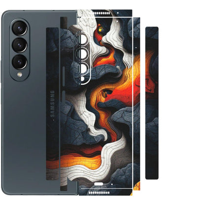 Samsung M/F/Note/Flip and C Phone Skins (All Models) - Abstract Volcanic Layers - Matte Finish (M-52) Samsung Galaxy Z Fold 4