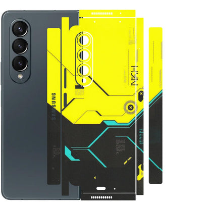 Samsung M/F/Note/Flip and C Phone Skins (All Models) - Black Yellow Technica - Matte Finish (M-53) Samsung Galaxy Z Fold 4