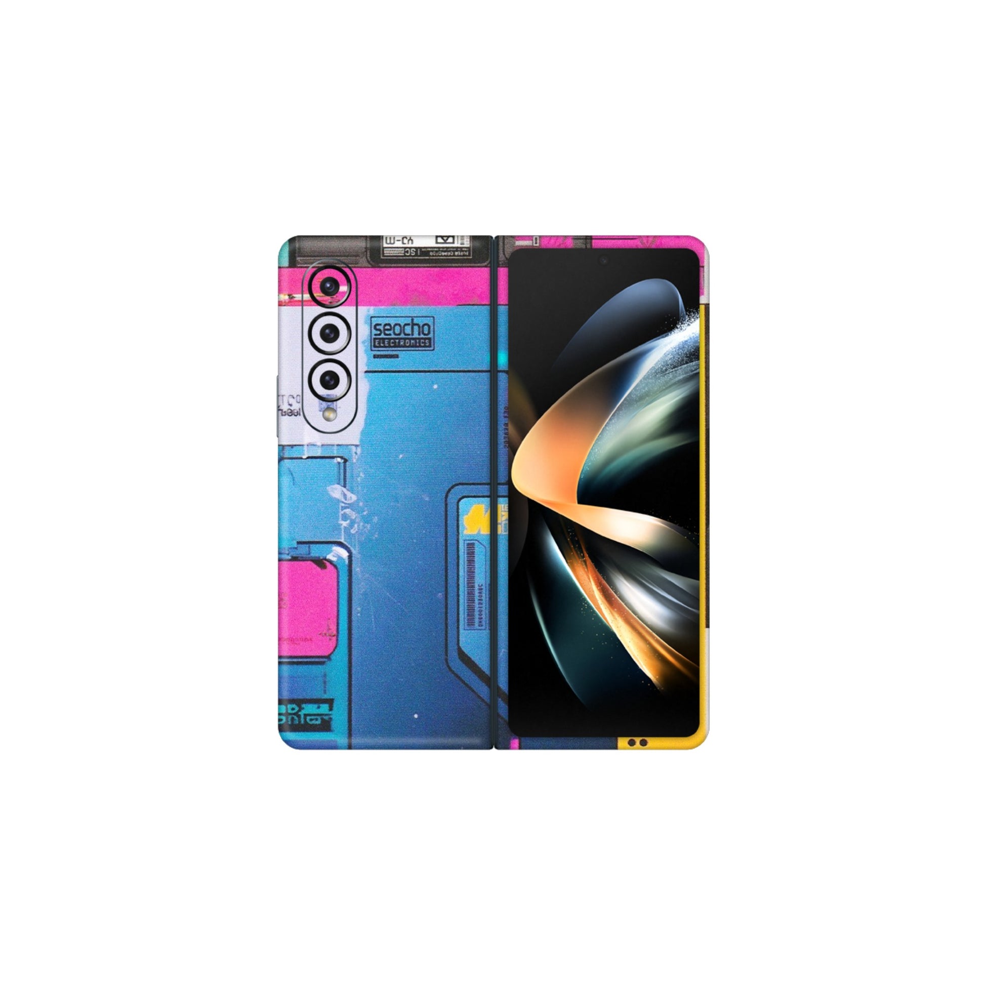Samsung M/F/Note/Flip and C Phone Skins (All Models) - Colourfull Motherboard Internals - Matte Finish (M-55) Samsung Galaxy Z Fold 4