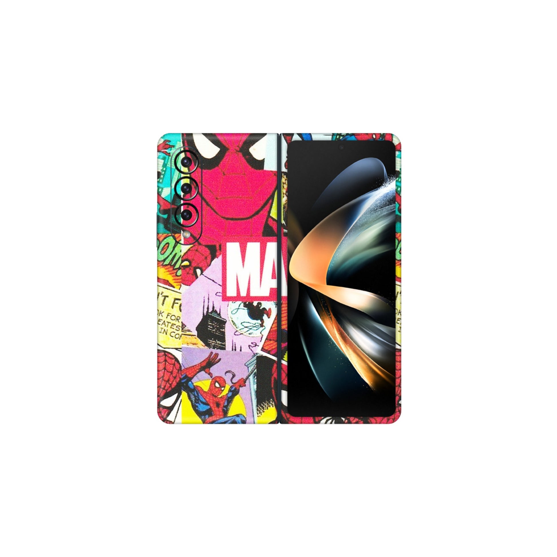 Samsung M/F/Note/Flip and C Phone Skins (All Models) - Marvel Comic Spiderman Grafitti - Matte Finish (M-72) Samsung Galaxy Z Fold 4