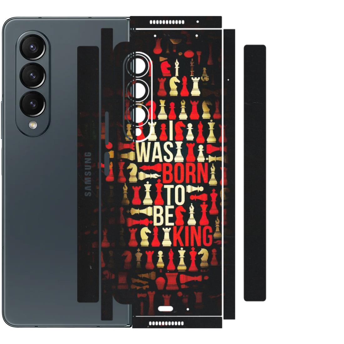 Samsung M/F/Note/Flip and C Phone Skins (All Models) - Born To Be King - Matte Finish (M-73) Samsung Galaxy Z Fold 4