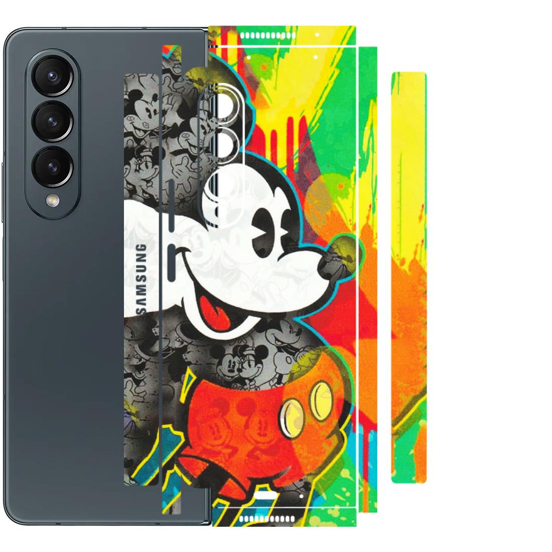 Samsung M/F/Note/Flip and C Phone Skins (All Models) - Multiple Mickey With Colourful Texture - Matte Finish (M-84) Samsung Galaxy Z Fold 4