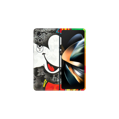 Samsung M/F/Note/Flip and C Phone Skins (All Models) - Multiple Mickey With Colourful Texture - Matte Finish (M-84) Samsung Galaxy Z Fold 4