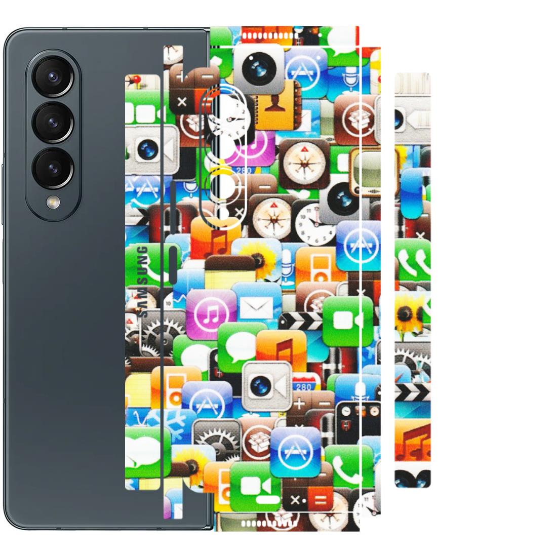 Samsung M/F/Note/Flip and C Phone Skins (All Models) - All Apple Icons - Matte Finish (M-93) Samsung Galaxy Z Fold 4