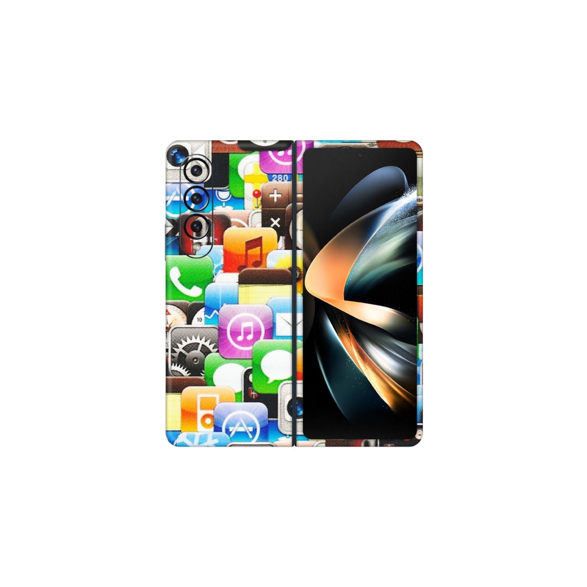 Samsung M/F/Note/Flip and C Phone Skins (All Models) - All Apple Icons - Matte Finish (M-93) Samsung Galaxy Z Fold 4