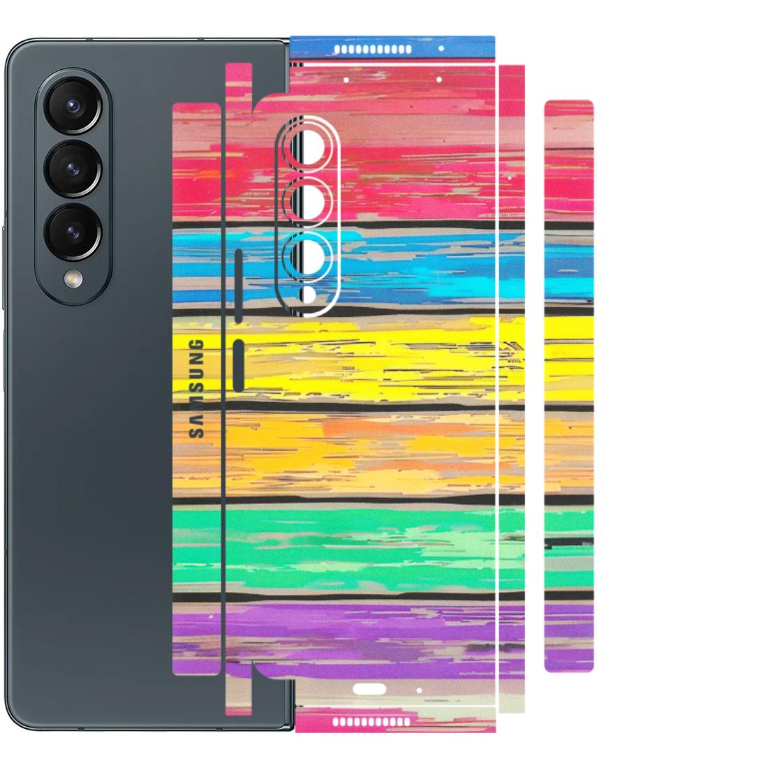Samsung M/F/Note/Flip and C Phone Skins (All Models) - Multi Colour Wooden Wall - Matte Finish (M-96) Samsung Galaxy Z Fold 4