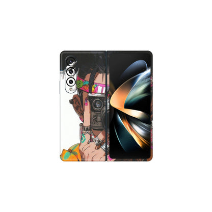Samsung M/F/Note/Flip and C Phone Skins (All Models) - Camera Lover Girl - Matte Finish (M-09) Samsung Galaxy Z Fold 4