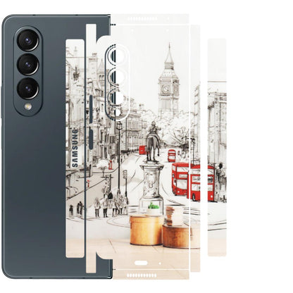 Samsung M/F/Note/Flip and C Phone Skins (All Models) - London Street - Transparent Finish (T-02) Samsung Galaxy Z Fold 4