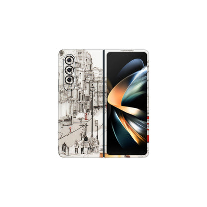 Samsung M/F/Note/Flip and C Phone Skins (All Models) - London Street - Transparent Finish (T-02) Samsung Galaxy Z Fold 4