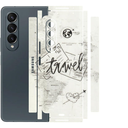 Samsung M/F/Note/Flip and C Phone Skins (All Models) - Travel Ticket - Transparent Finish (T-06) Samsung Galaxy Z Fold 4