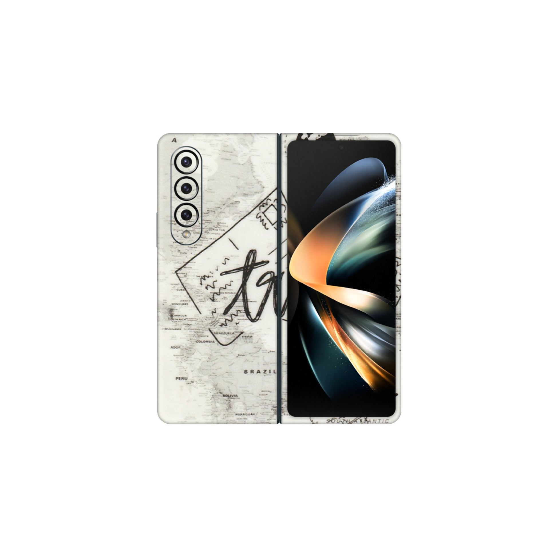Samsung M/F/Note/Flip and C Phone Skins (All Models) - Travel Ticket - Transparent Finish (T-06) Samsung Galaxy Z Fold 4