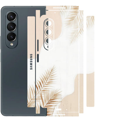 Samsung M/F/Note/Flip and C Phone Skins (All Models) - Gold Petals Abstract - Transparent Finish (T-08) Samsung Galaxy Z Fold 4
