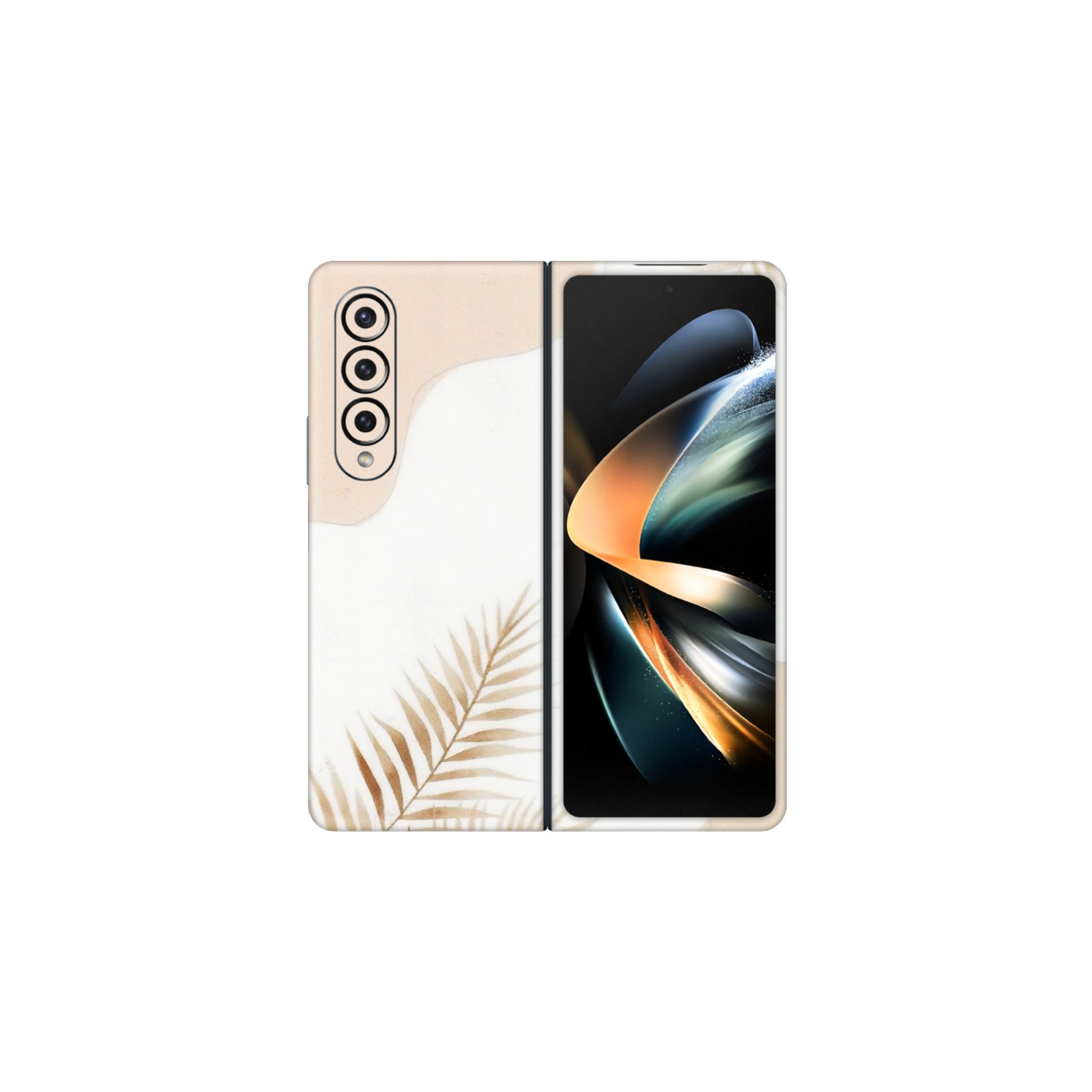 Samsung M/F/Note/Flip and C Phone Skins (All Models) - Gold Petals Abstract - Transparent Finish (T-08) Samsung Galaxy Z Fold 4