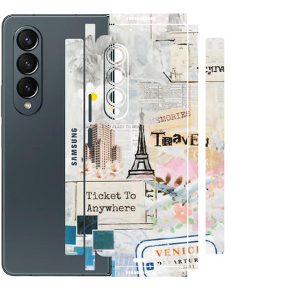 Samsung M/F/Note/Flip and C Phone Skins (All Models) - Travel Memories - Transparent Finish (T-09) Samsung Galaxy Z Fold 4