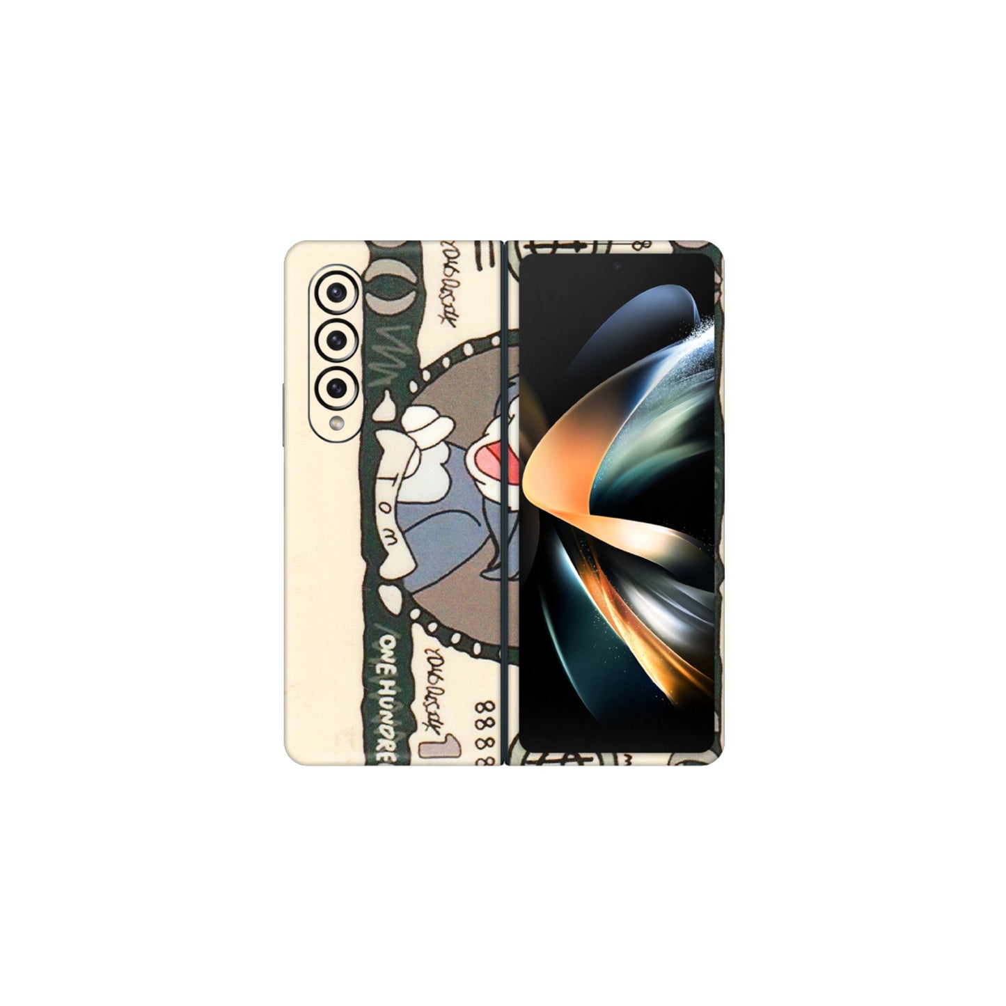 Samsung M/F/Note/Flip and C Phone Skins (All Models) - One Hundred Dollar Tom - Transparent Finish (T-16) Samsung Galaxy Z Fold 4