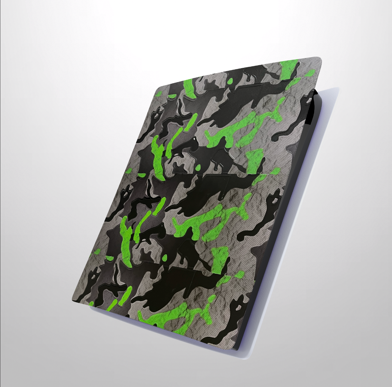 Black and green camouflage PS 5 3D Finish Skin