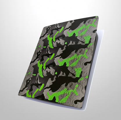 Black and green camouflage PS 5 3D Finish Skin