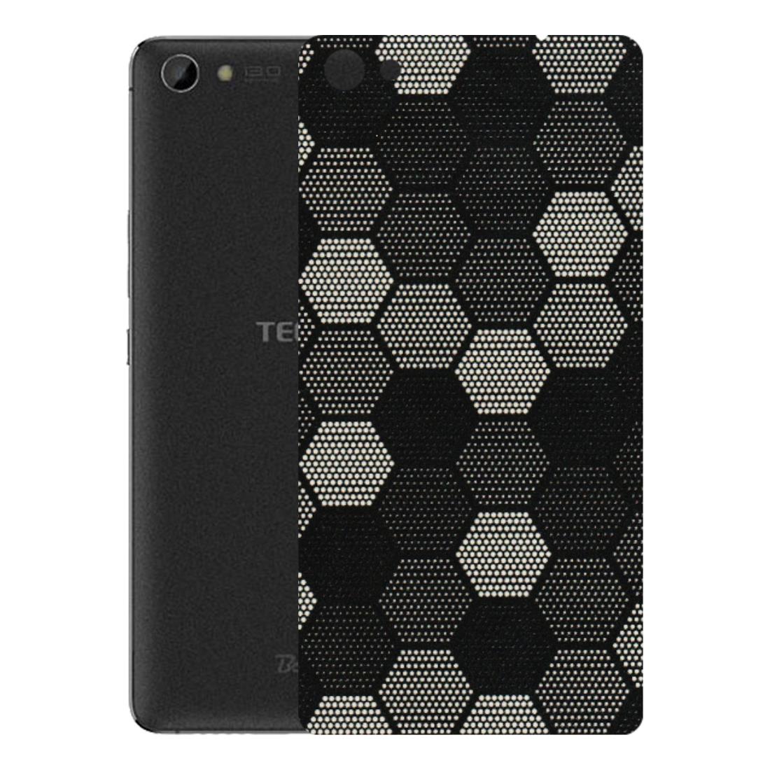 Tecno Phone Skins (All Models) - Black & White Dotted Honeycomb Texture - 3D Embossed Finish (L-202) Tecno Boom J8