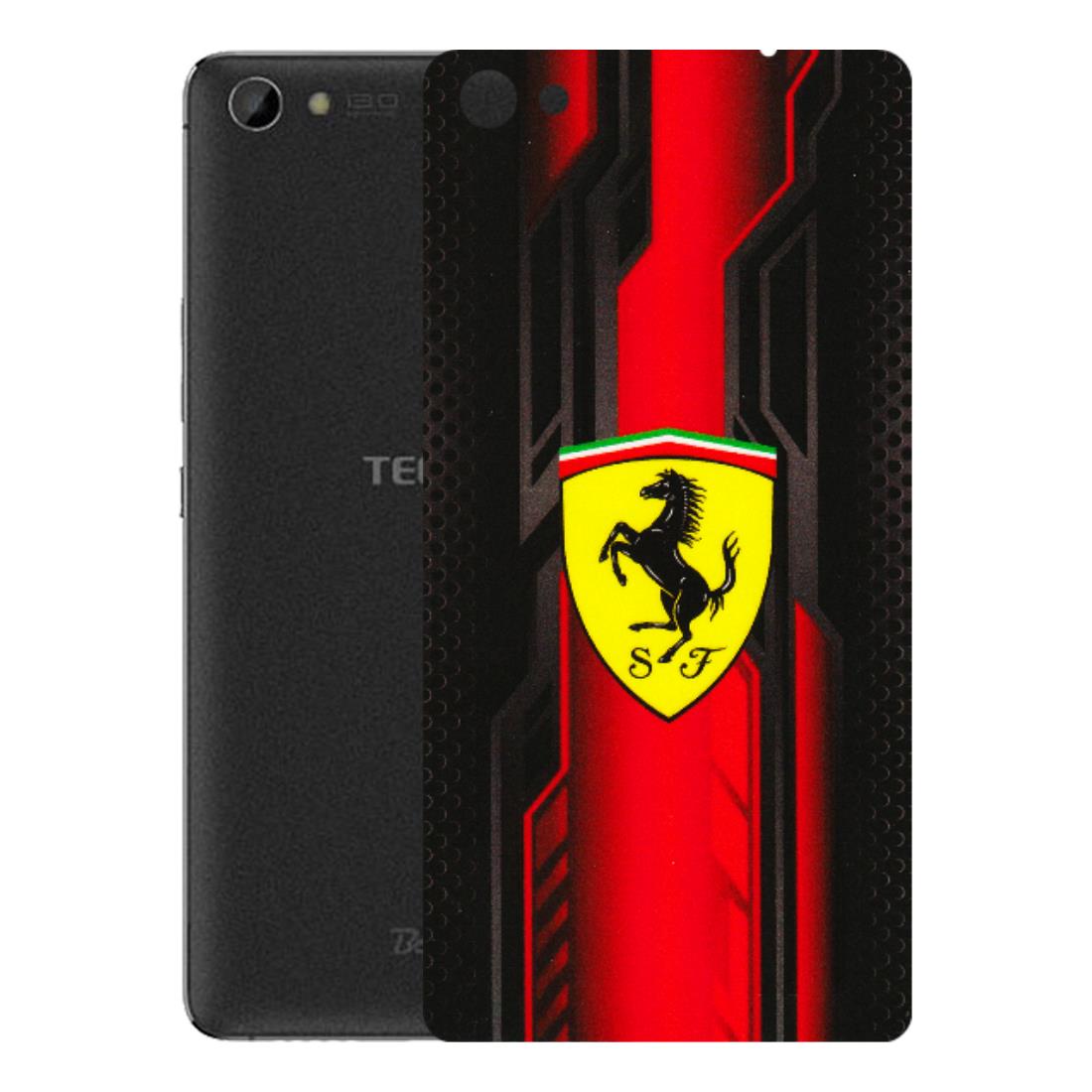 Tecno Phone Skins (All Models) - Black Ferrari Logo - 3D Embossed Finish (L-253) Tecno Boom J8
