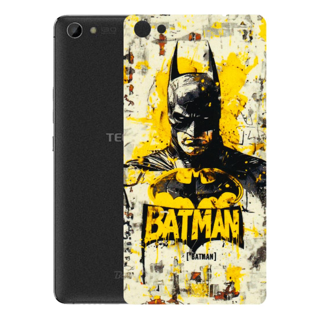 Tecno Phone Skins (All Models) - Batman Yellow BT - 3D Embossed Finish (L-304) Tecno Boom J8