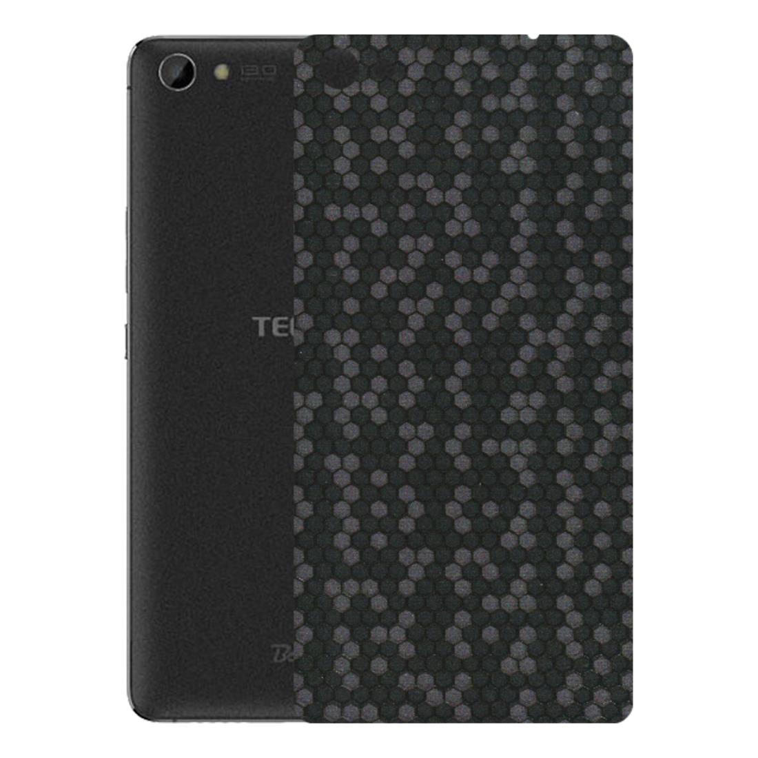 Tecno Phone Skins (All Models) - Black Grey Honeycomb Sober - 3D Embossed Finish (L-85) Tecno Boom J8