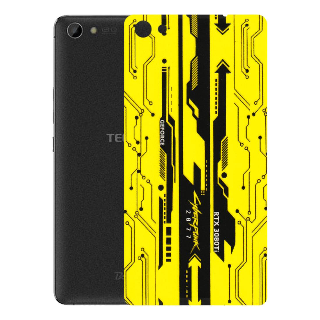 Tecno Phone Skins (All Models) - Yellow Cyberpunk - 3D Embossed Finish (L-93) Tecno Boom J8