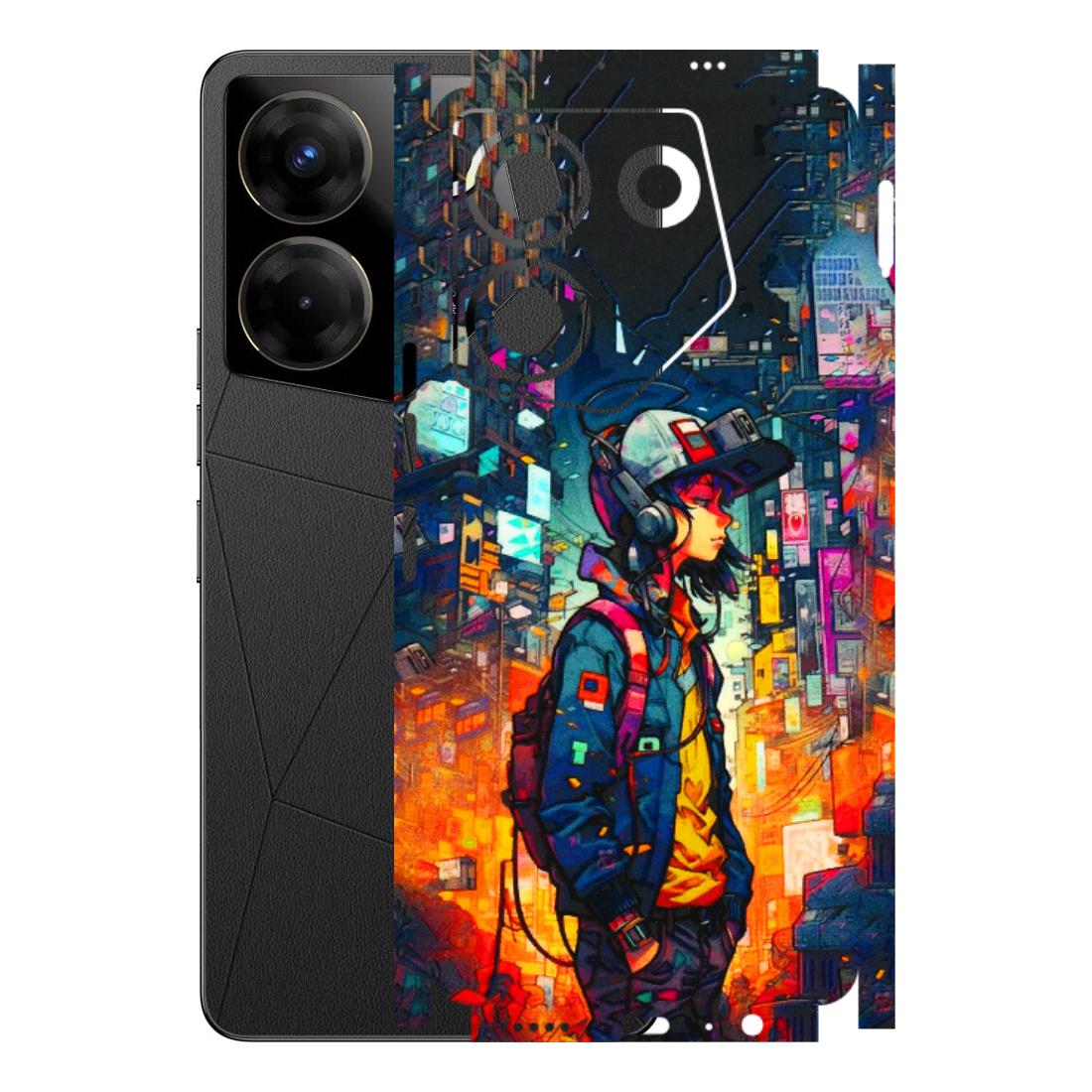 Tecno Phone Skins (All Models) - Street Anime Guy - 3D Embossed Finish (L-158) Tecno Camon 20 Pro