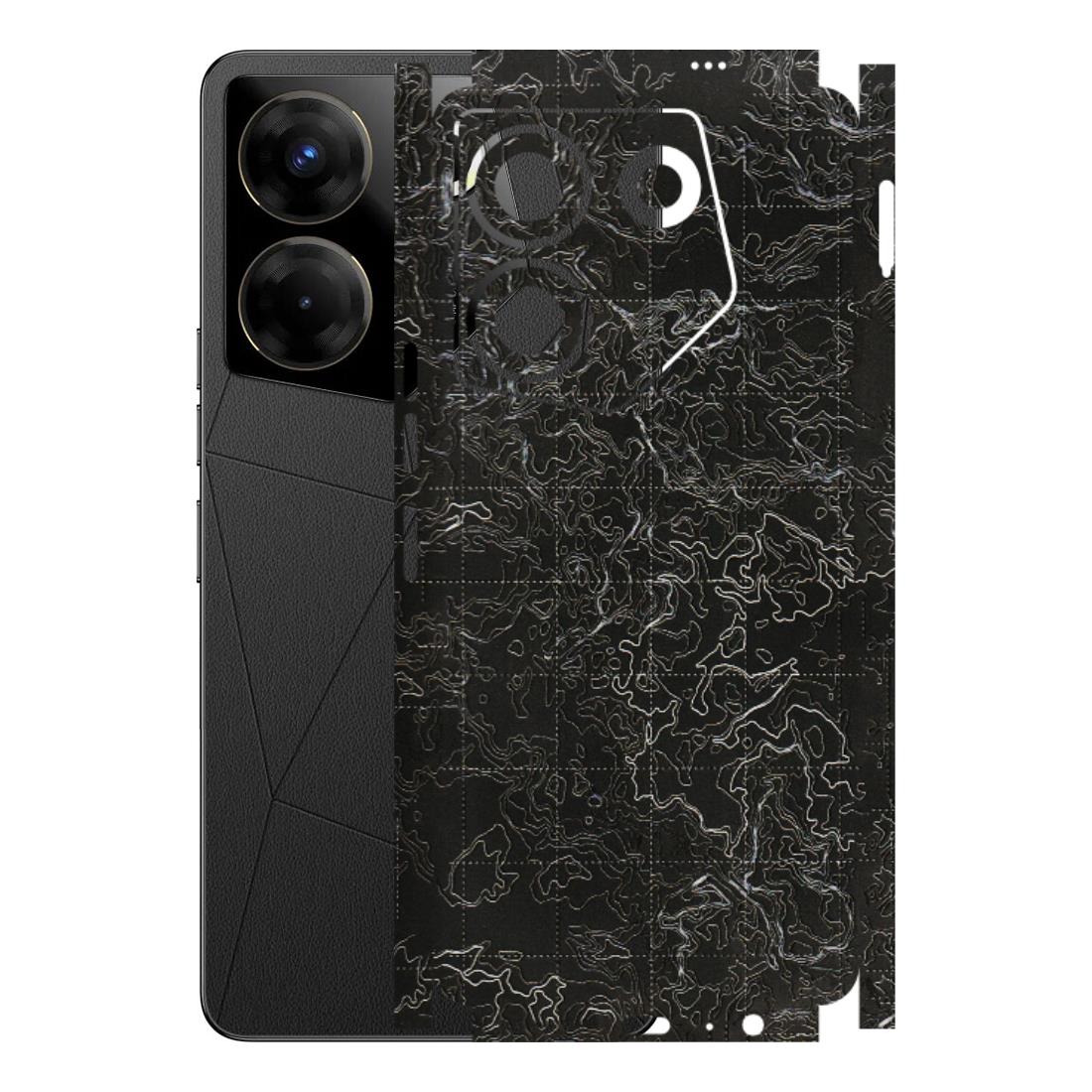 Tecno Phone Skins (All Models) - Black map Texture - 3D Embossed Finish (L-201) Tecno Camon 20 Pro