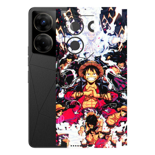 Tecno Phone Skins (All Models) - Luffy Anime Character - 3D Embossed Finish (L-203) Tecno Camon 20 Pro
