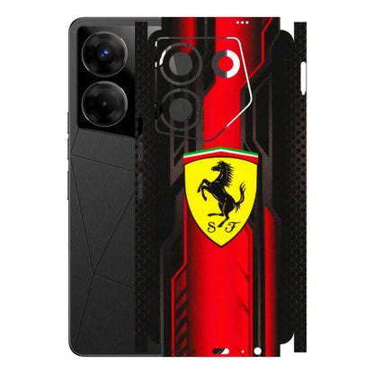 Tecno Phone Skins (All Models) - Black Ferrari Logo - 3D Embossed Finish (L-253) Tecno Camon 20 Pro