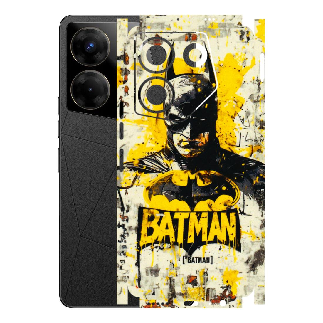 Tecno Phone Skins (All Models) - Batman Yellow BT - 3D Embossed Finish (L-304) Tecno Camon 20 Pro