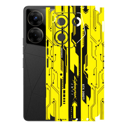 Tecno Phone Skins (All Models) - Yellow Cyberpunk - 3D Embossed Finish (L-93) Tecno Camon 20 Pro