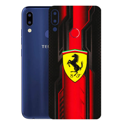 Tecno Phone Skins (All Models) - Black Ferrari Logo - 3D Embossed Finish (L-253) Tecno Camon i2