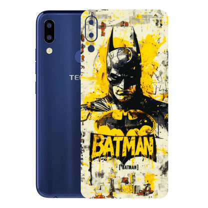 Tecno Phone Skins (All Models) - Batman Yellow BT - 3D Embossed Finish (L-304) Tecno Camon i2