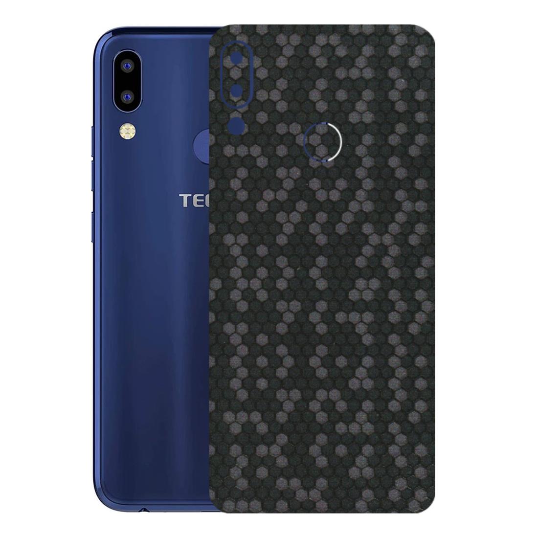 Tecno Phone Skins (All Models) - Black Grey Honeycomb Sober - 3D Embossed Finish (L-85) Tecno Camon i2