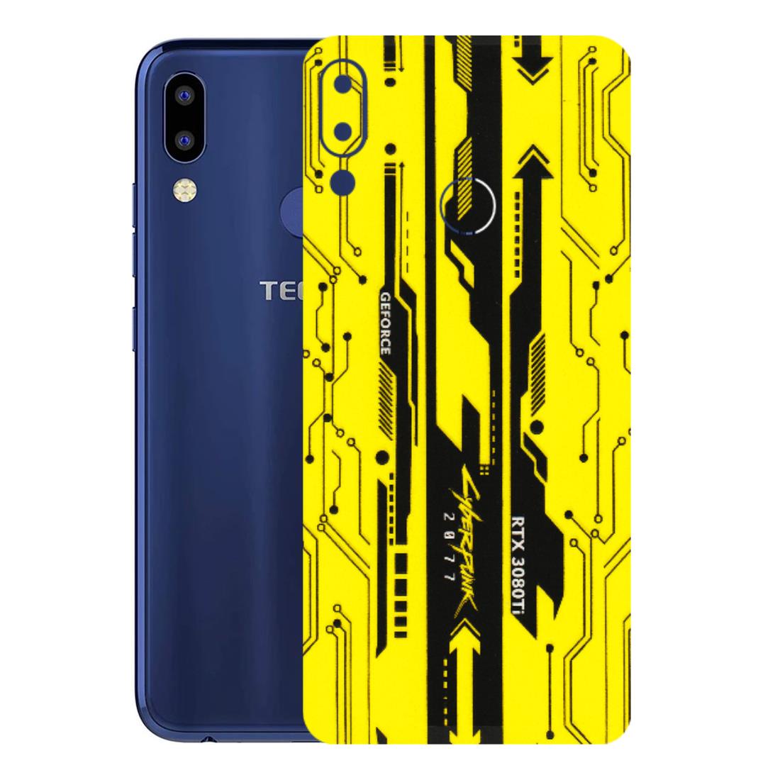 Tecno Phone Skins (All Models) - Yellow Cyberpunk - 3D Embossed Finish (L-93) Tecno Camon i2