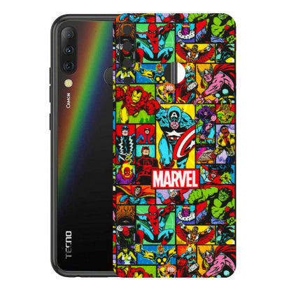 Tecno Phone Skins (All Models) - MARVELOUS Comic Characters - 3D Embossed Finish (L-129) Tecno Camon i4