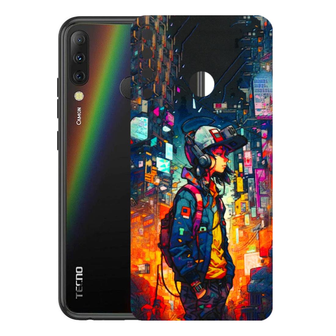 Tecno Phone Skins (All Models) - Street Anime Guy - 3D Embossed Finish (L-158) Tecno Camon i4
