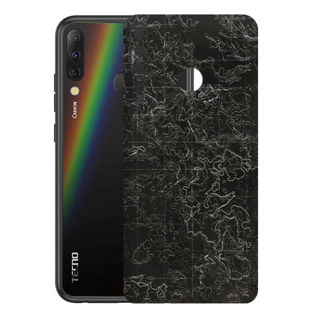 Tecno Phone Skins (All Models) - Black map Texture - 3D Embossed Finish (L-201) Tecno Camon i4