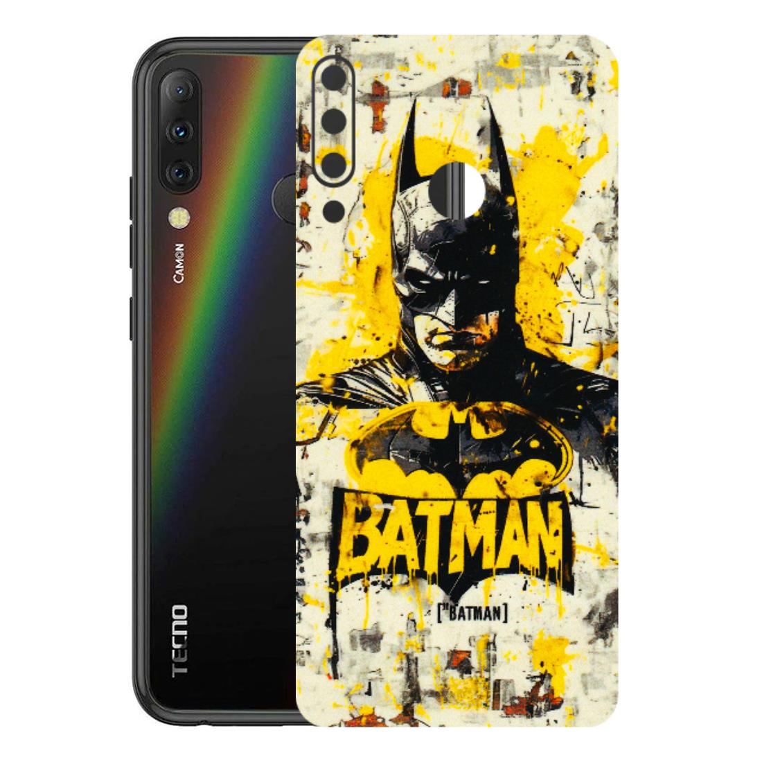 Tecno Phone Skins (All Models) - Batman Yellow BT - 3D Embossed Finish (L-304) Tecno Camon i4