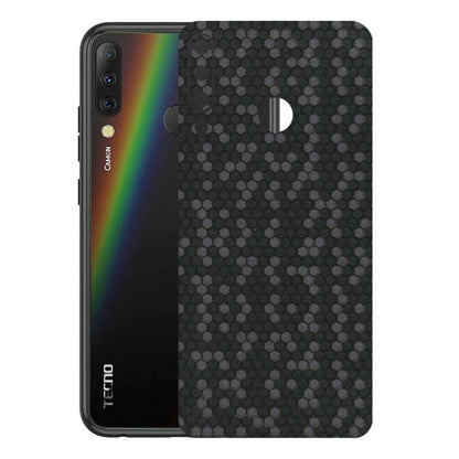 Tecno Phone Skins (All Models) - Black Grey Honeycomb Sober - 3D Embossed Finish (L-85) Tecno Camon i4
